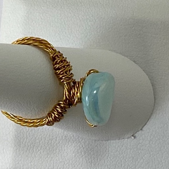 Handmade Glass Bead Gold Tone non-Tarnish Wire - Picture 9 of 9